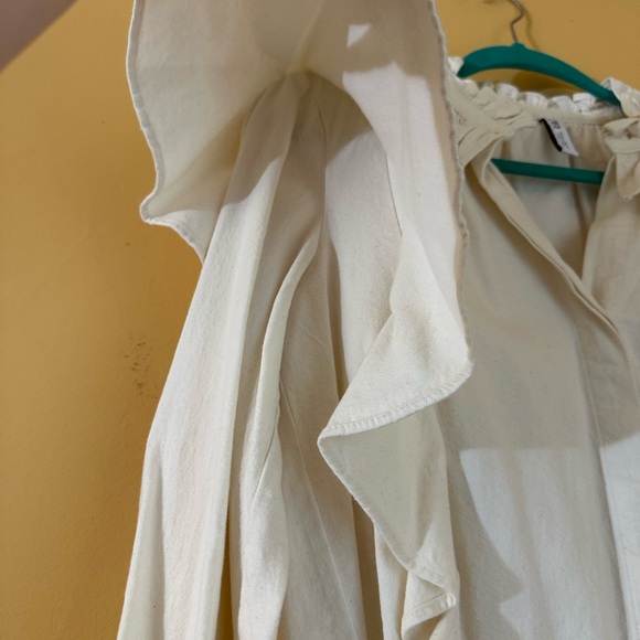 Zara Cream Ruffled Blouse - Picture 3 of 16